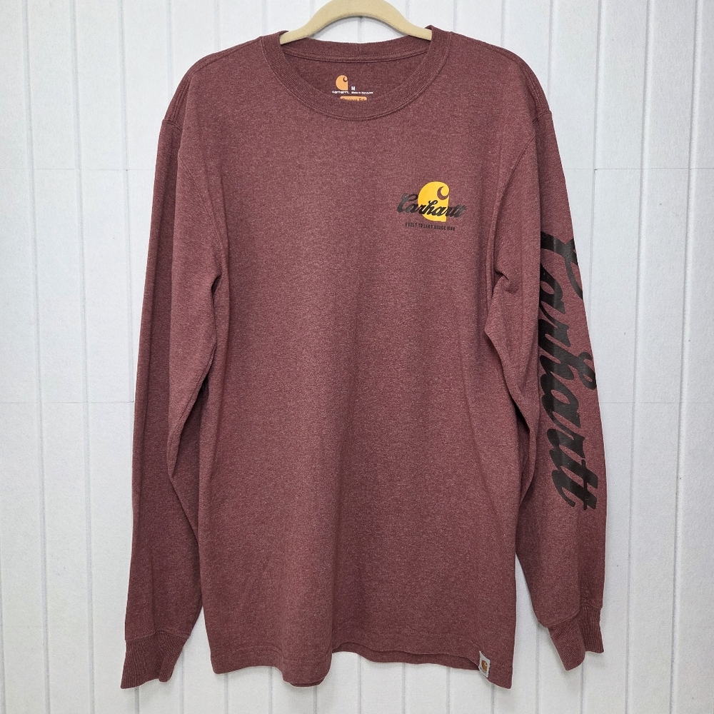 Carhartt Men's Long Sleeve Tee - Maroon Size M
